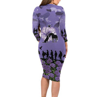 ANZAC Day Family Matching Long Sleeve Bodycon Dress and Hawaiian Shirt Lest We Forget the Animals Too LT19 - Polynesian Pride