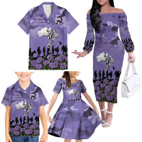 ANZAC Day Family Matching Off The Shoulder Long Sleeve Dress and Hawaiian Shirt Lest We Forget the Animals Too LT19 - Polynesian Pride