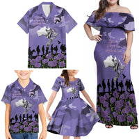 ANZAC Day Family Matching Off Shoulder Maxi Dress and Hawaiian Shirt Lest We Forget the Animals Too LT19 - Polynesian Pride