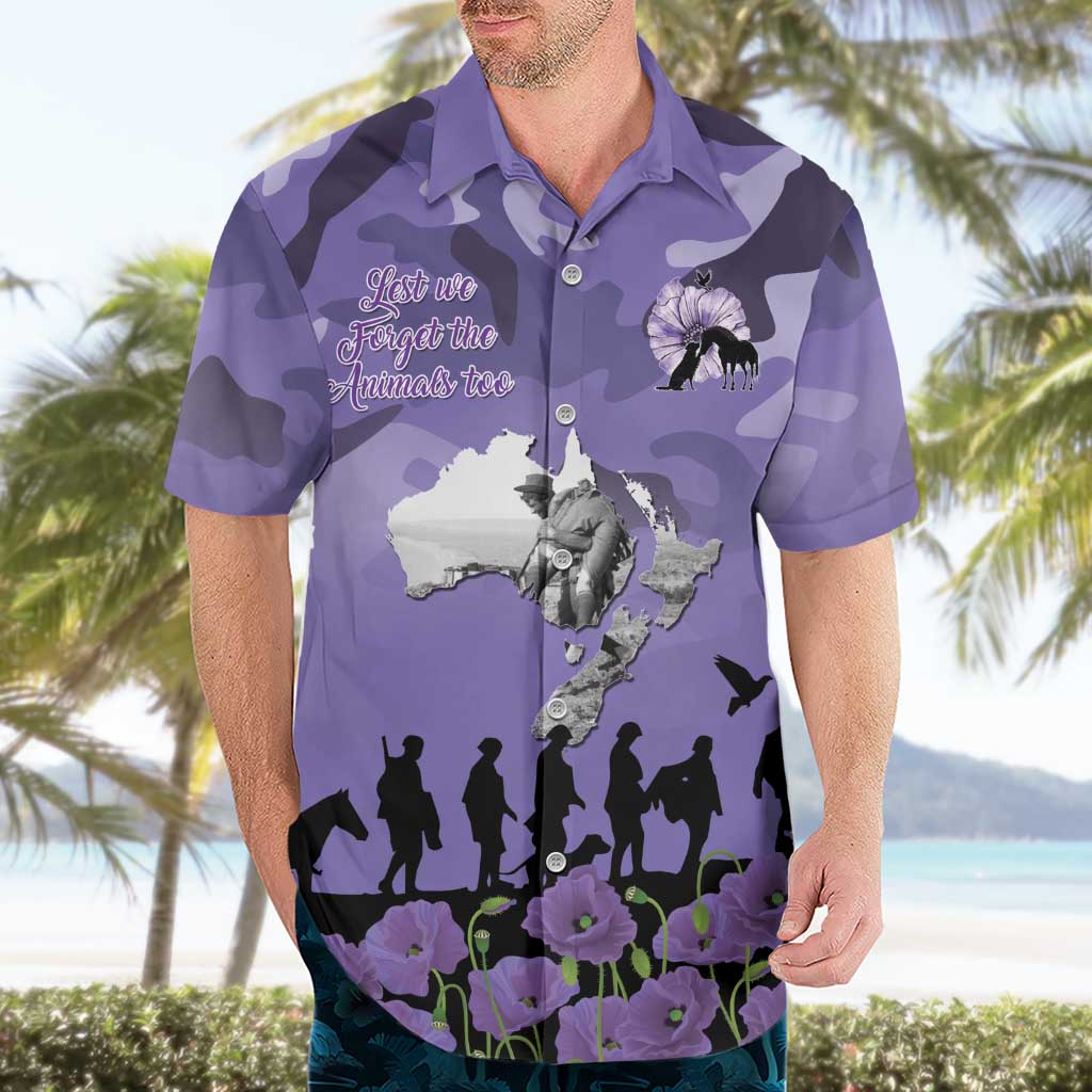 ANZAC Day Hawaiian Shirt Lest We Forget the Animals Too LT19 - Polynesian Pride