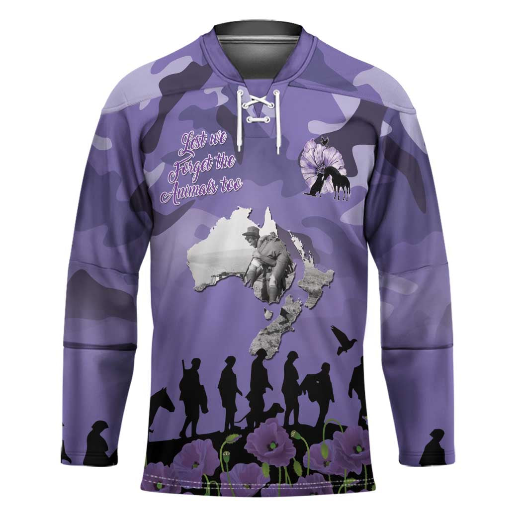 ANZAC Day Hockey Jersey Lest We Forget the Animals Too