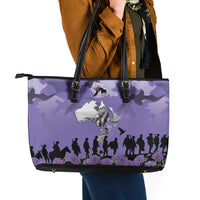 ANZAC Day Leather Tote Bag Lest We Forget the Animals Too
