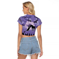 ANZAC Day Raglan Cropped T Shirt Lest We Forget the Animals Too LT19 - Polynesian Pride