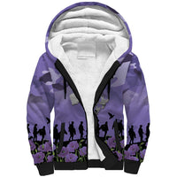ANZAC Day Sherpa Hoodie Lest We Forget the Animals Too LT19 Unisex Purple - Polynesian Pride