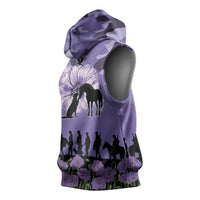 ANZAC Day Sleeveless Hoodie Lest We Forget the Animals Too LT19 - Polynesian Pride
