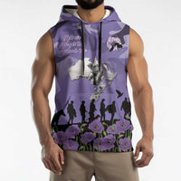 ANZAC Day Sleeveless Hoodie Lest We Forget the Animals Too LT19 - Polynesian Pride