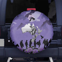 ANZAC Day Spare Tire Cover Lest We Forget the Animals Too LT19 No hole Purple - Polynesian Pride