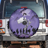 ANZAC Day Spare Tire Cover Lest We Forget the Animals Too LT19 Purple - Polynesian Pride