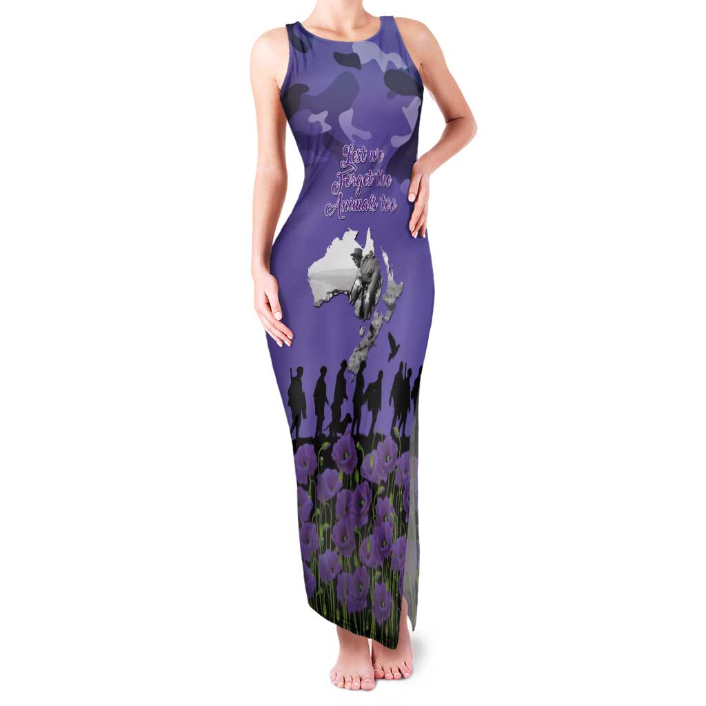 ANZAC Day Tank Maxi Dress Lest We Forget the Animals Too