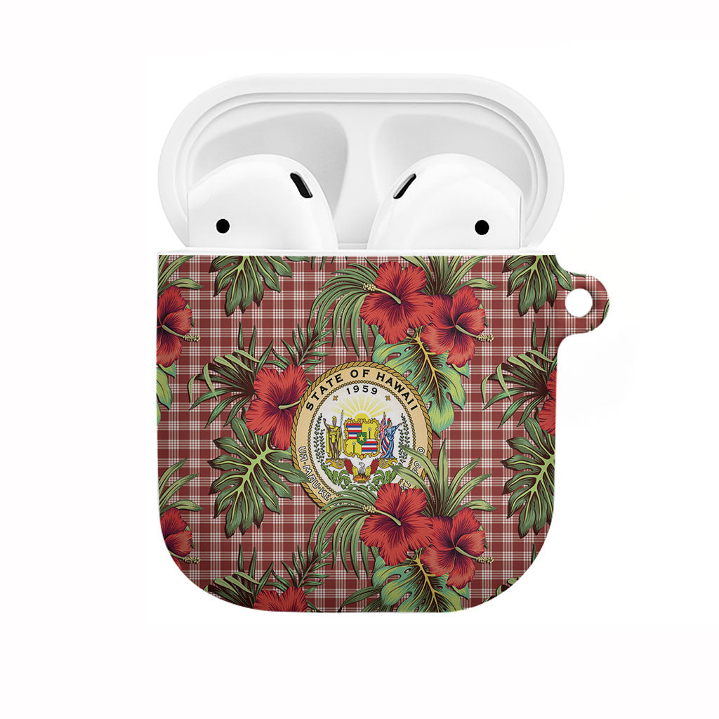 Vintage Hawaii Hibiscus Palaka AirPods Case Red Color LT19 Red - Polynesian Pride