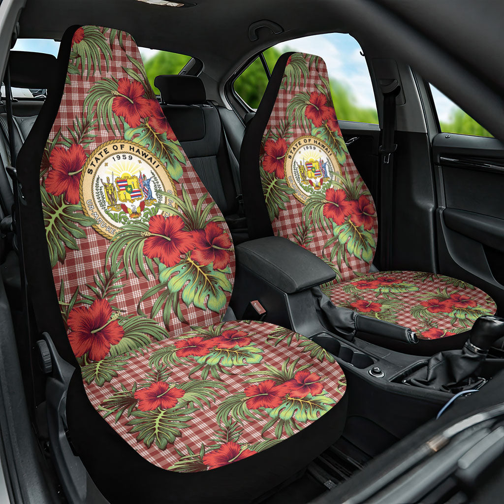 Vintage Hawaii Hibiscus Palaka Car Seat Cover Red Color LT19 One Size Red - Polynesian Pride