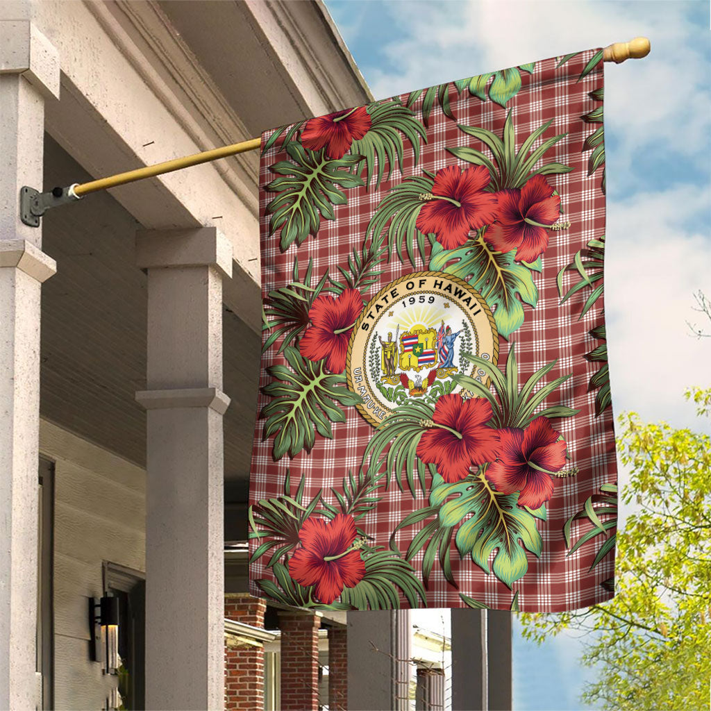 Vintage Hawaii Hibiscus Palaka Garden Flag Red Color LT19 House Flag Red - Polynesian Pride