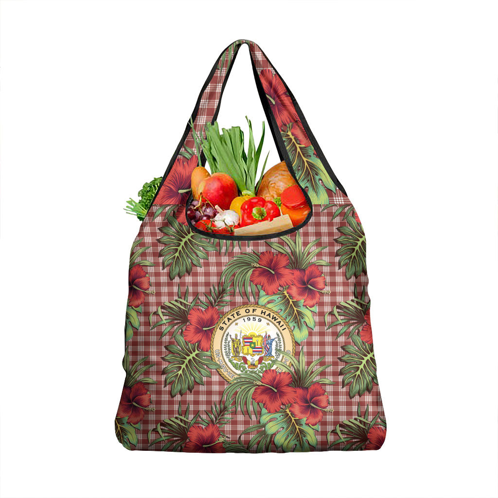 Vintage Hawaii Hibiscus Palaka Grocery Bag Red Color LT19 1-pack One Size Red - Polynesian Pride
