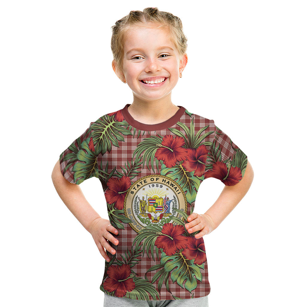 Vintage Hawaii Hibiscus Palaka Kid T Shirt Red Color LT19 Red - Polynesian Pride