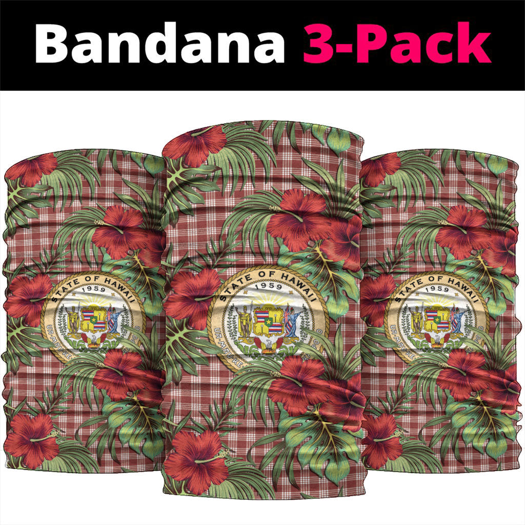 Vintage Hawaii Hibiscus Palaka Neck Gaiter Red Color LT19 package One Size: 25*50cm Red - Polynesian Pride