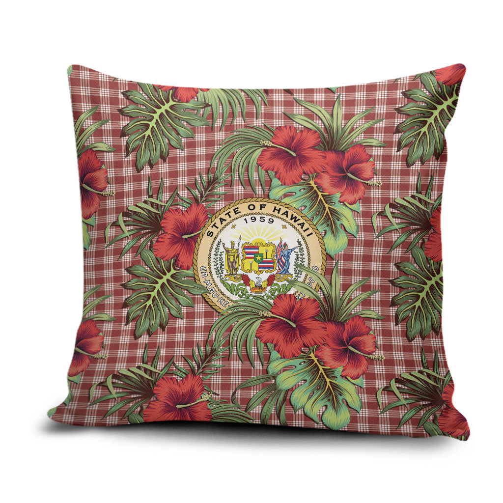 Vintage Hawaii Hibiscus Palaka Pillow Cover Red Color LT19 Red - Polynesian Pride