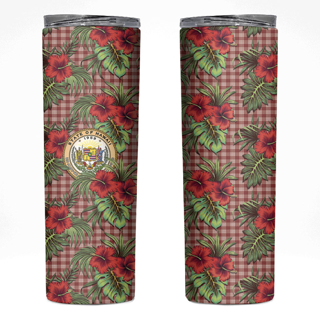 Vintage Hawaii Hibiscus Palaka Skinny Tumbler Red Color LT19 Red - Polynesian Pride