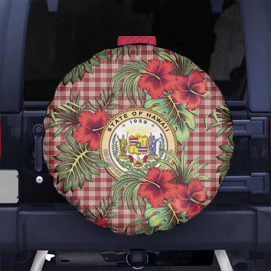 Vintage Hawaii Hibiscus Palaka Spare Tire Cover Red Color LT19 No hole Red - Polynesian Pride