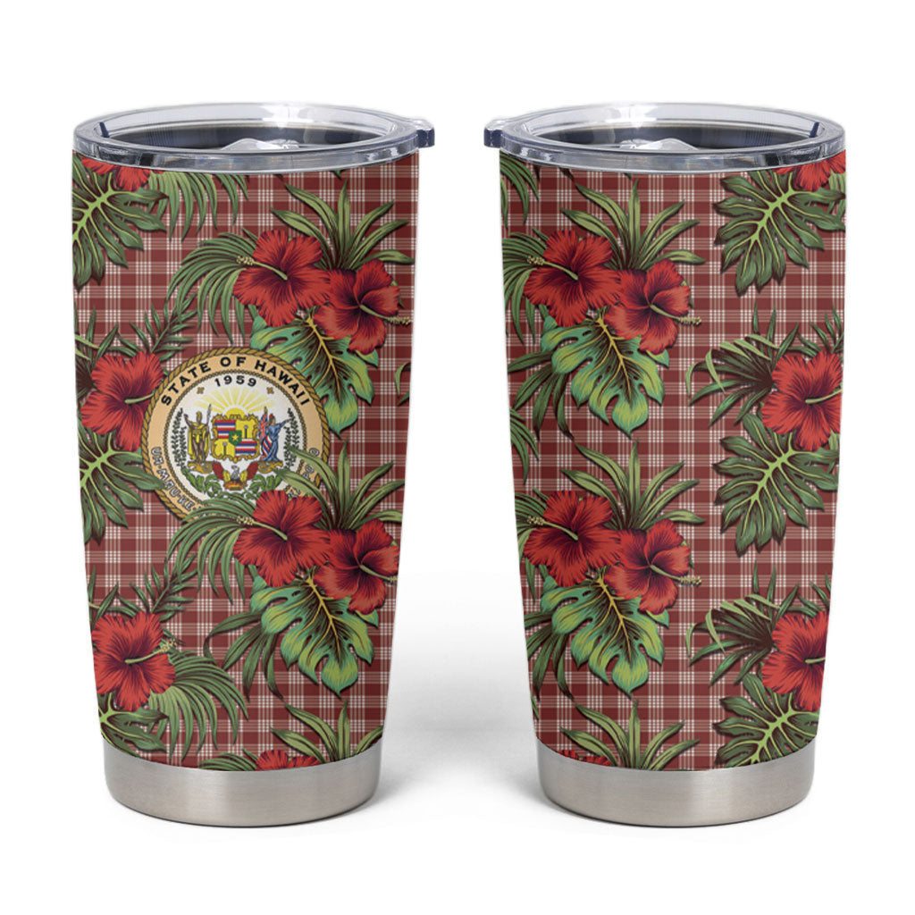 Vintage Hawaii Hibiscus Palaka Tumbler Cup Red Color LT19 Red - Polynesian Pride