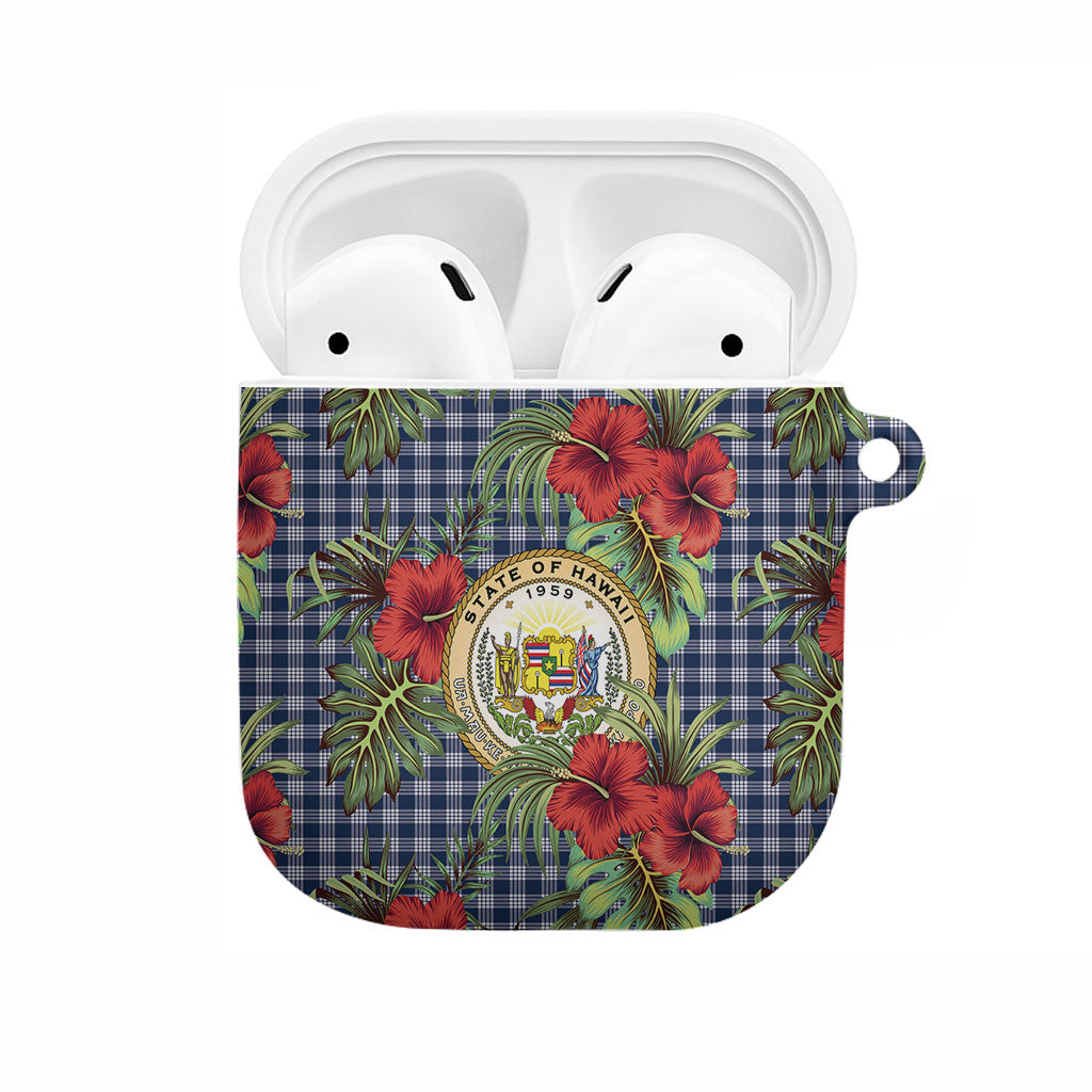 Vintage Hawaii Hibiscus Palaka AirPods Case Navy Color LT19 Navy - Polynesian Pride