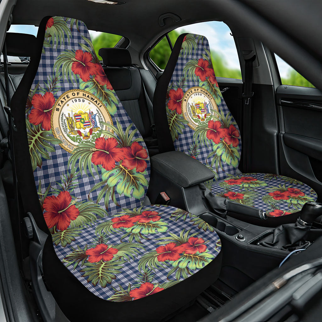 Vintage Hawaii Hibiscus Palaka Car Seat Cover Navy Color LT19 One Size Navy - Polynesian Pride