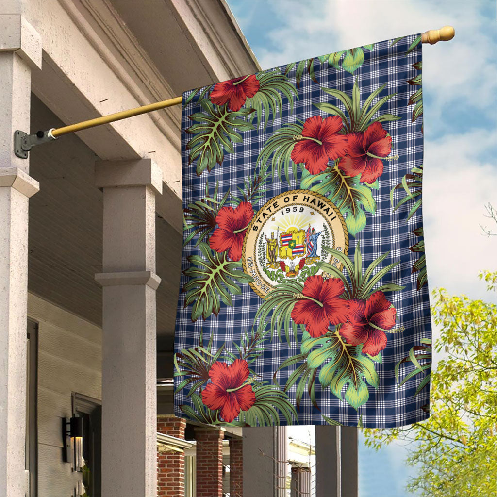 Vintage Hawaii Hibiscus Palaka Garden Flag Navy Color LT19 House Flag Navy - Polynesian Pride