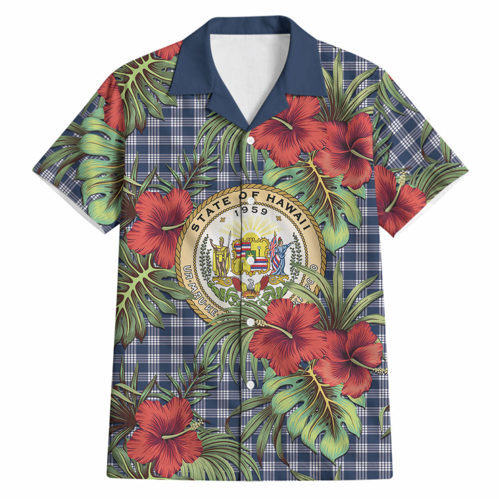 Vintage Hawaii Hibiscus Palaka Hawaiian Shirt Navy Color LT19 Navy - Polynesian Pride