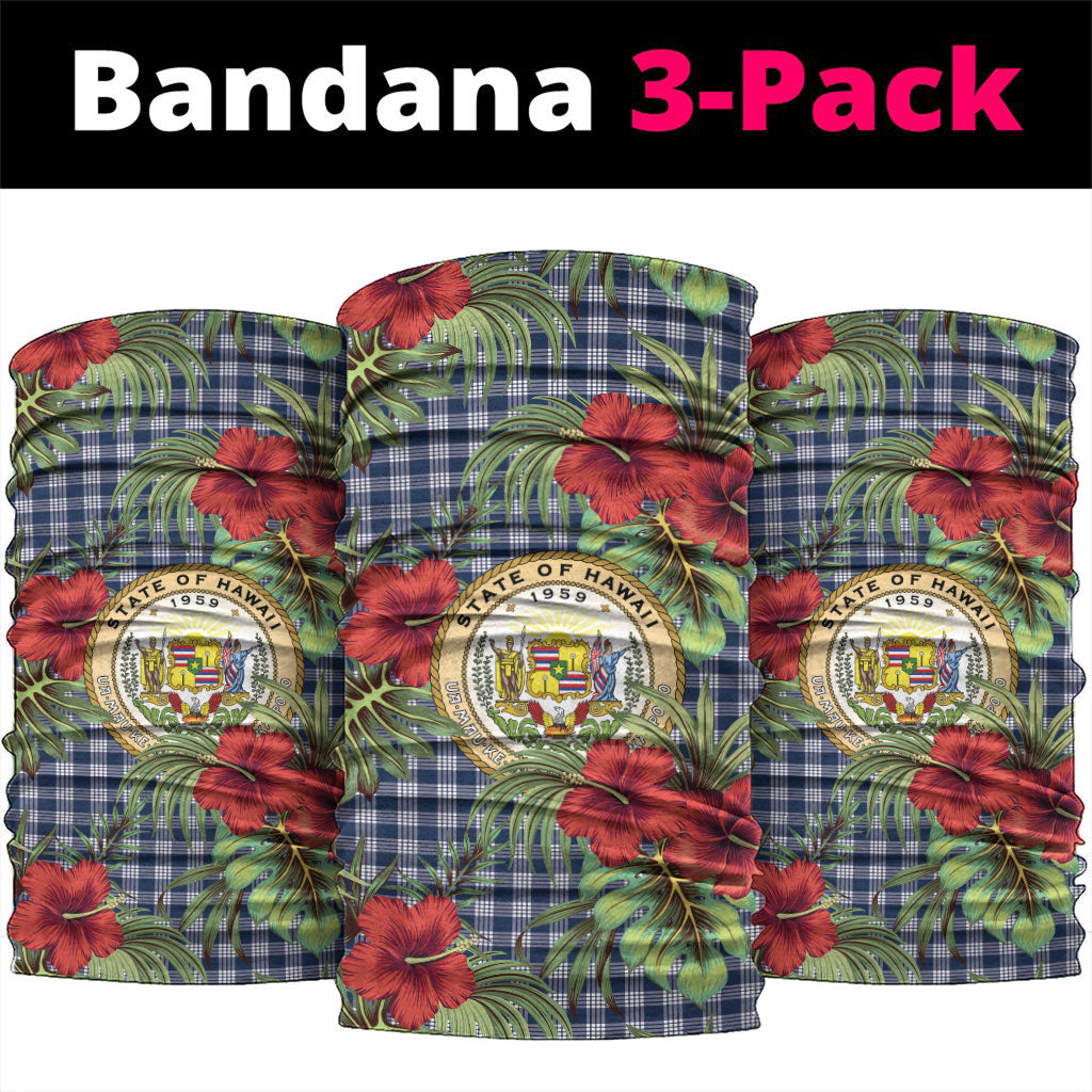 Vintage Hawaii Hibiscus Palaka Neck Gaiter Navy Color LT19 package One Size: 25*50cm Navy - Polynesian Pride