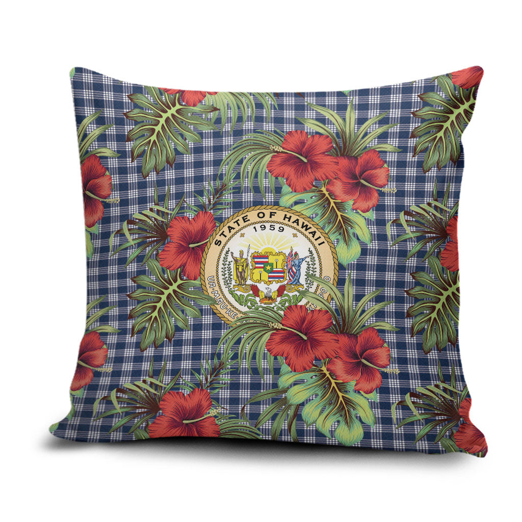 Vintage Hawaii Hibiscus Palaka Pillow Cover Navy Color LT19 Navy - Polynesian Pride