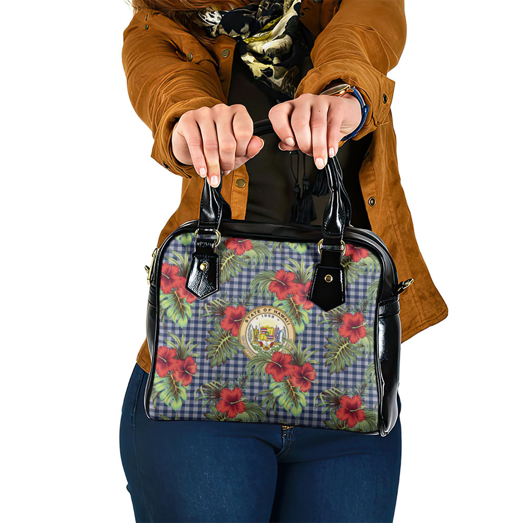 Vintage Hawaii Hibiscus Palaka Shoulder Handbag Navy Color LT19 One Size Navy - Polynesian Pride