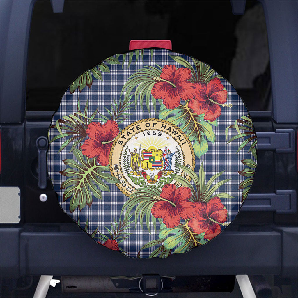 Vintage Hawaii Hibiscus Palaka Spare Tire Cover Navy Color LT19 No hole Navy - Polynesian Pride
