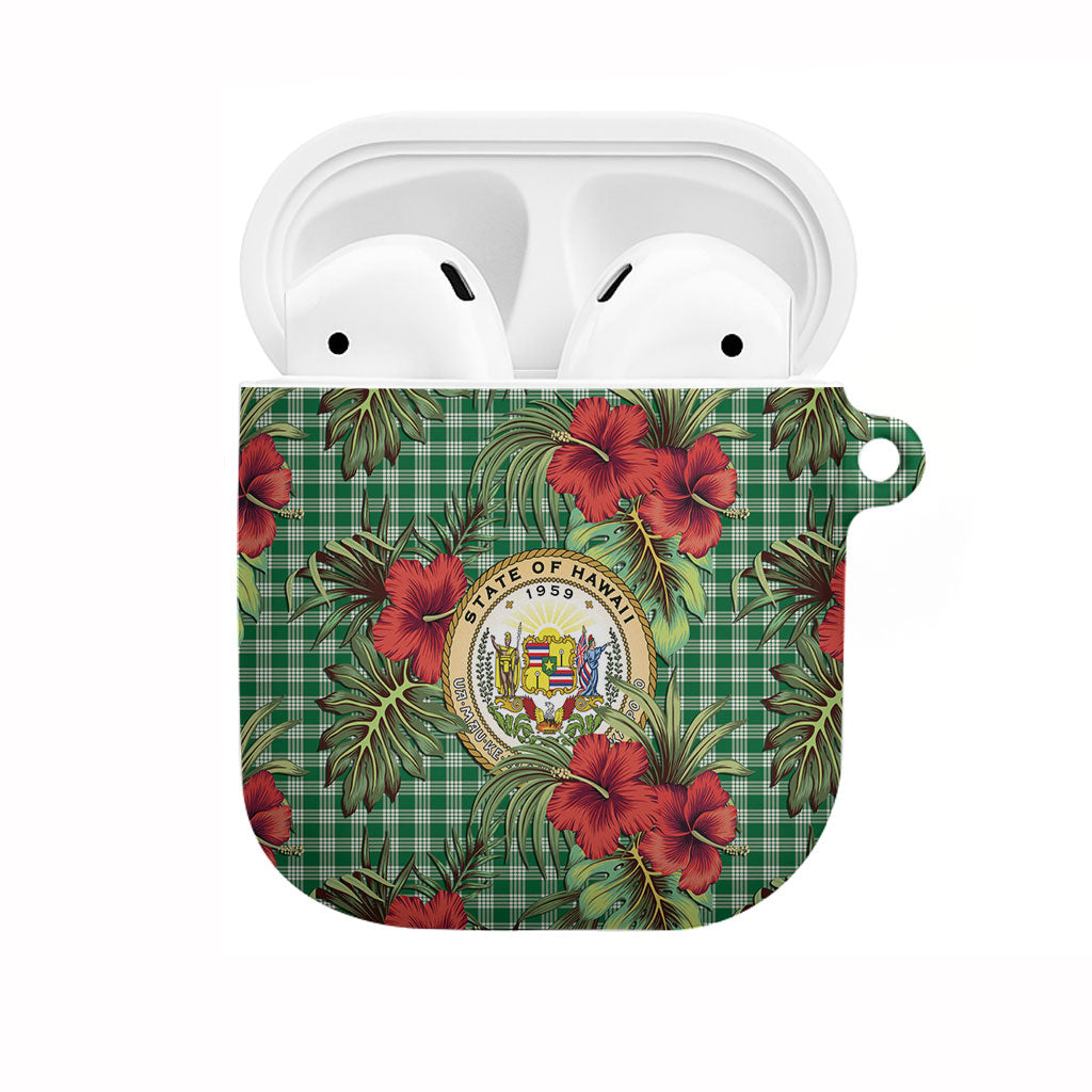 Vintage Hawaii Hibiscus Palaka AirPods Case Green Color LT19 Green - Polynesian Pride