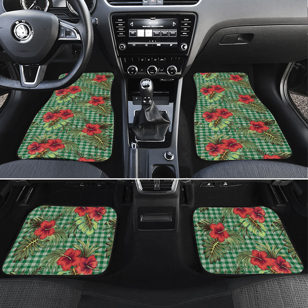 Vintage Hawaii Hibiscus Palaka Car Mats Green Color LT19 Set 4pcs Green - Polynesian Pride