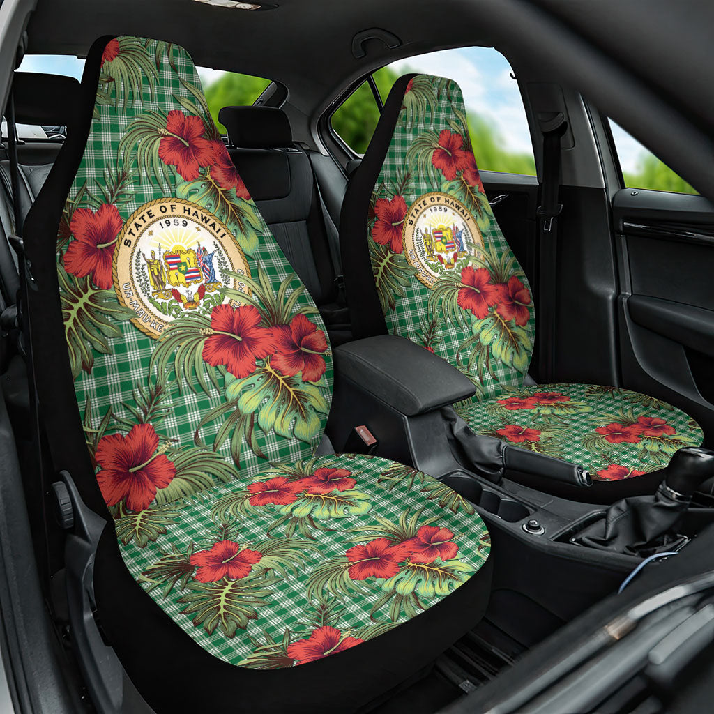 Vintage Hawaii Hibiscus Palaka Car Seat Cover Green Color LT19 One Size Green - Polynesian Pride