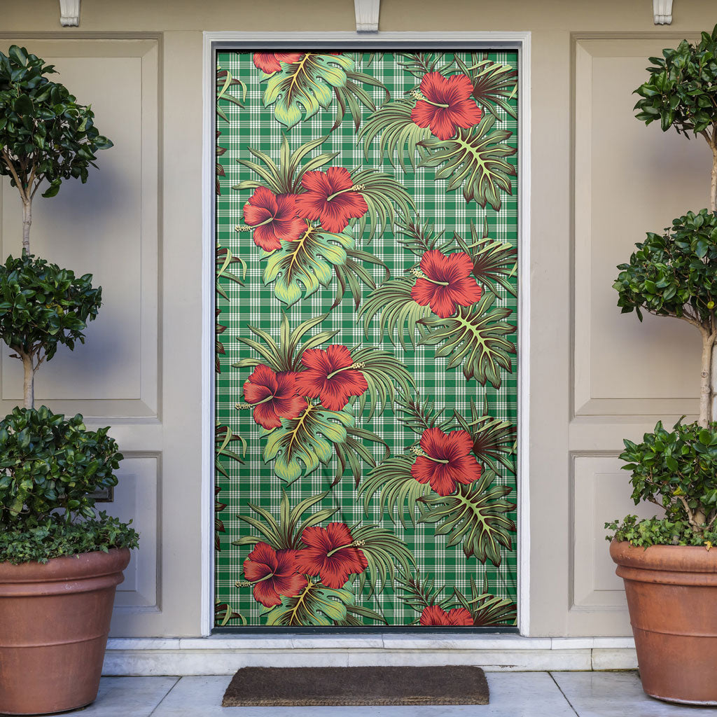 Vintage Hawaii Hibiscus Palaka Door Cover Green Color LT19 Green - Polynesian Pride