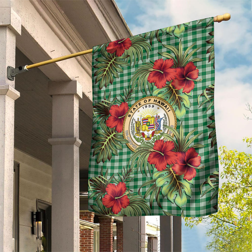 Vintage Hawaii Hibiscus Palaka Garden Flag Green Color LT19 House Flag Green - Polynesian Pride
