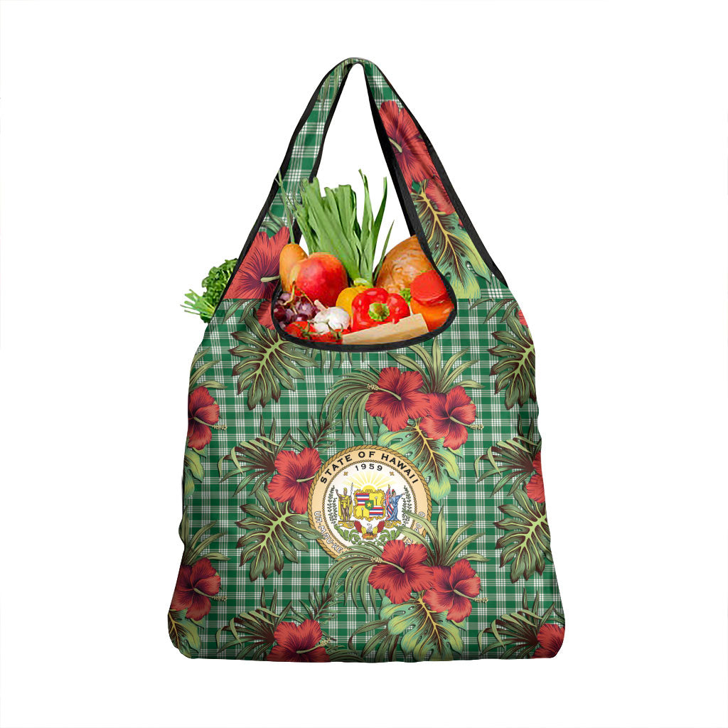 Vintage Hawaii Hibiscus Palaka Grocery Bag Green Color LT19 1-pack One Size Green - Polynesian Pride
