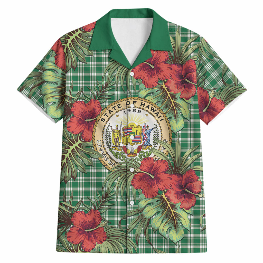 Vintage Hawaii Hibiscus Palaka Hawaiian Shirt Green Color LT19 Green - Polynesian Pride