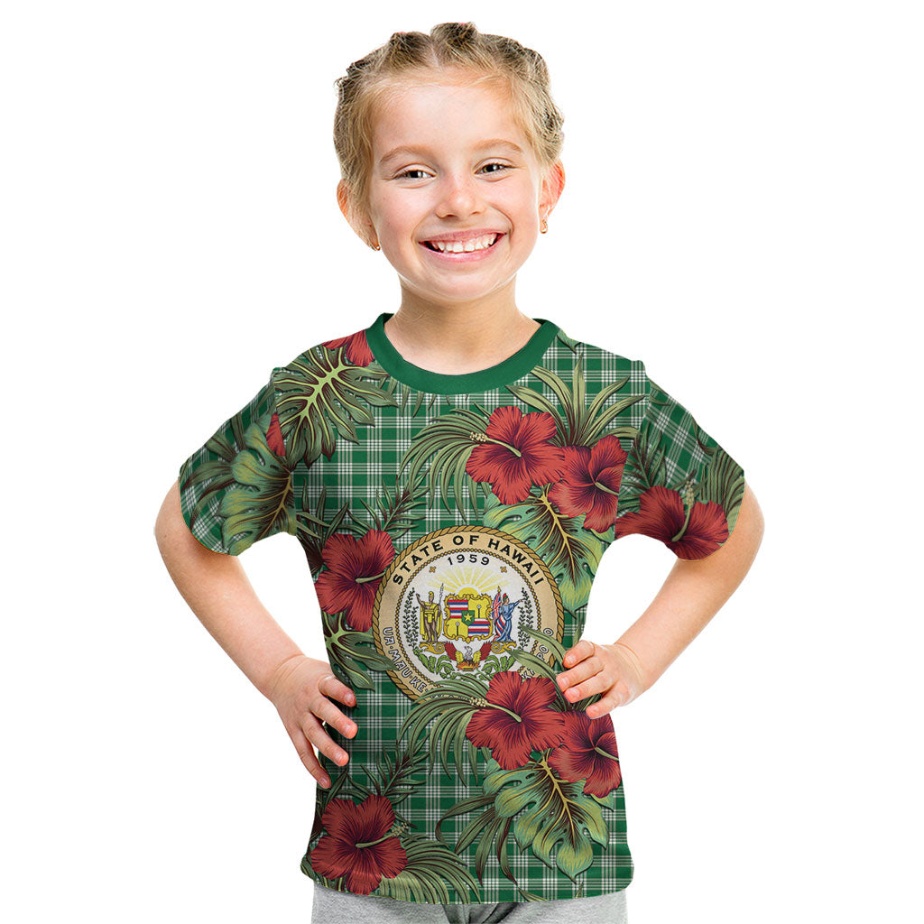 Vintage Hawaii Hibiscus Palaka Kid T Shirt Green Color LT19 Green - Polynesian Pride