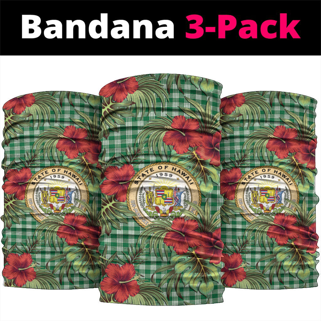 Vintage Hawaii Hibiscus Palaka Neck Gaiter Green Color LT19 package One Size: 25*50cm Green - Polynesian Pride