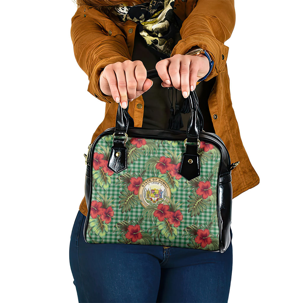 Vintage Hawaii Hibiscus Palaka Shoulder Handbag Green Color LT19 One Size Green - Polynesian Pride