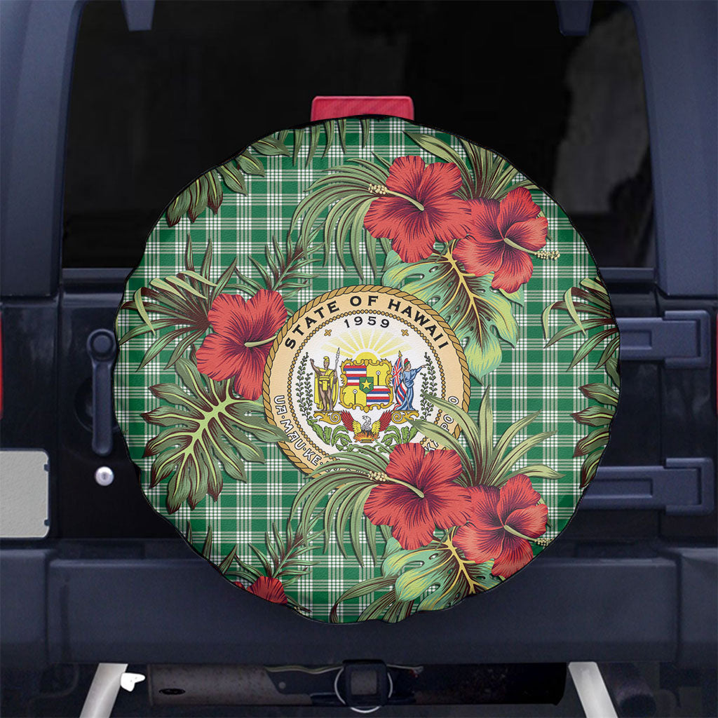 Vintage Hawaii Hibiscus Palaka Spare Tire Cover Green Color LT19 No hole Green - Polynesian Pride