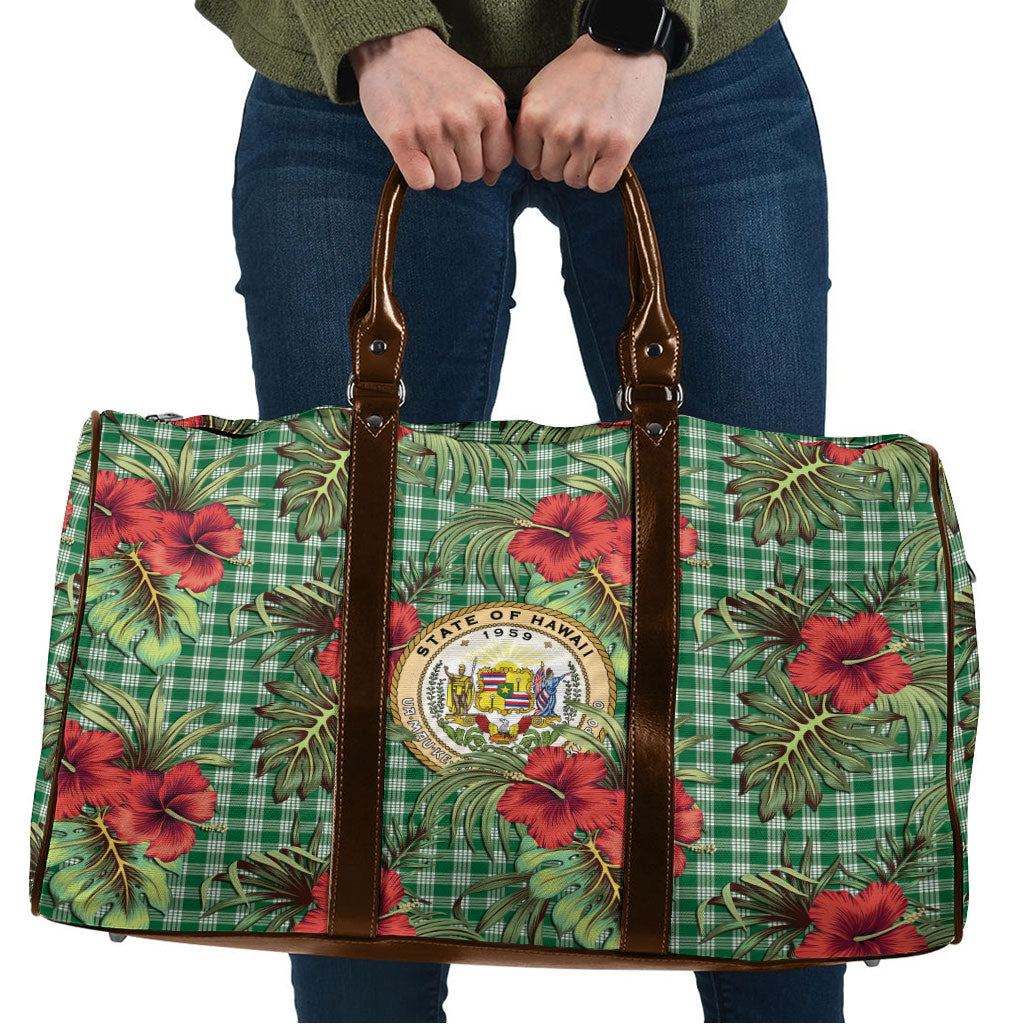 Vintage Hawaii Hibiscus Palaka Travel Bag Green Color LT19 Green - Polynesian Pride