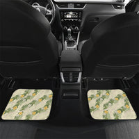 Hawaiian Pikake Maile Lei Car Mats Tiare Hibiscus Kalo Palapalai Leaf Beige