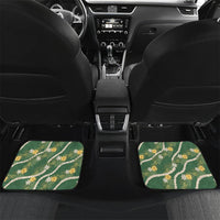 Hawaiian Pikake Maile Lei Car Mats Tiare Hibiscus Kalo Palapalai Leaf Green