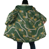 Hawaiian Pikake Maile Lei Cloak Tiare Hibiscus Kalo Palapalai Leaf Green LT19 - Polynesian Pride