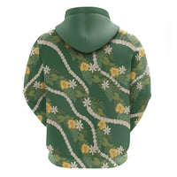 Hawaiian Pikake Maile Lei Hoodie Tiare Hibiscus Kalo Palapalai Leaf Green LT19 - Polynesian Pride