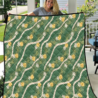 Hawaiian Pikake Maile Lei Quilt Tiare Hibiscus Kalo Palapalai Leaf Green