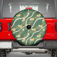 Hawaiian Pikake Maile Lei Spare Tire Cover Tiare Hibiscus Kalo Palapalai Leaf Green LT19 - Polynesian Pride