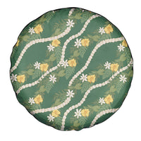 Hawaiian Pikake Maile Lei Spare Tire Cover Tiare Hibiscus Kalo Palapalai Leaf Green LT19 - Polynesian Pride
